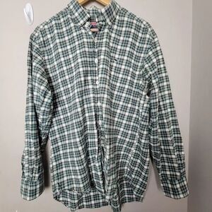 Vineyard Vines Plaid Whale Green Check Button Down Shirt Medium